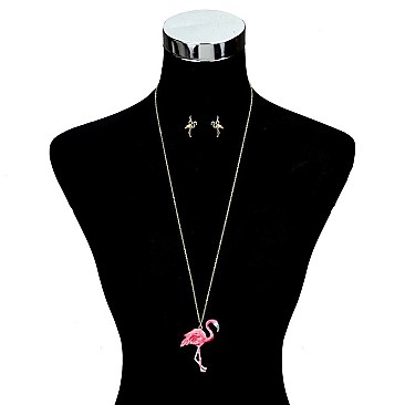 Exquisite Flamingo Print Necklace Set SLN0907