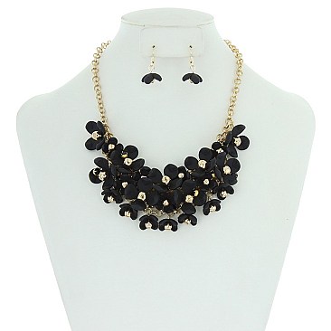 STYLISH CLUSTERED FLOWER NECKLACE SET SLN0998