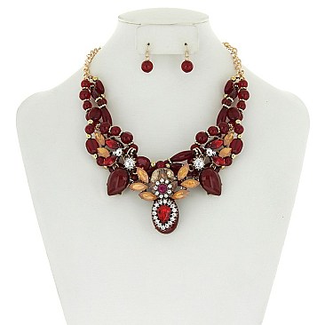 Elegant Style Twisted Bead Fashion Necklace Set SLN1140