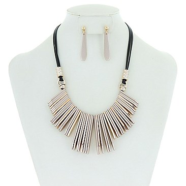 BAR STATEMENT NECKLACE SET MEZN1262