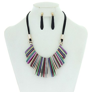 BAR STATEMENT NECKLACE SET MEZN1262