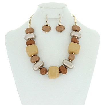 TRENDY BEADED FASHION NECKLACE SET SLN1266