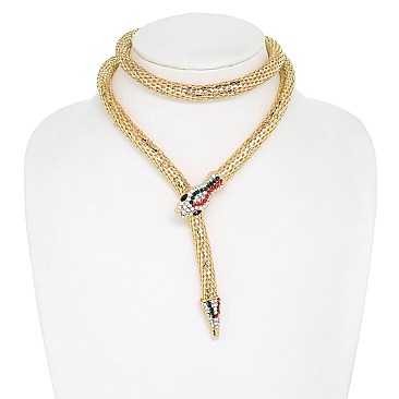 DOUBLE WRAPPED SNAKE NECKLACE SET