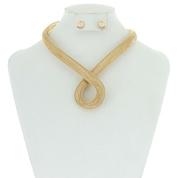 Metal Mesh Snake Necklace Set MEZN1296