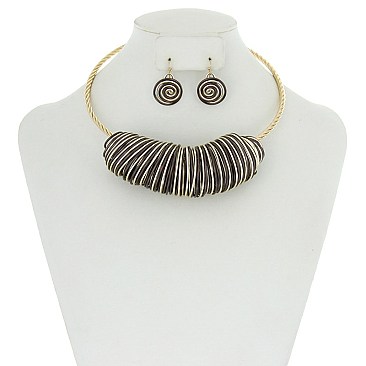 TRENDY METAL FASHION NECKLACE SET SLN13461