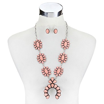 Trendy Statement Squash Blossom Necklace Set SLN1467