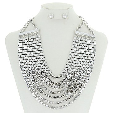 MULTI LAYERED Chain STATEMENT NECKLACE SET MEZN1492