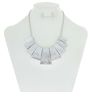 Trendy Metal Trapezoid Necklace Set SLN1555
