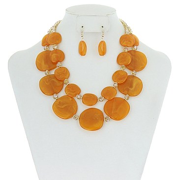 Trendy Layered Formica And Glass Bead Nk Set SLN1581