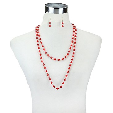 Trendy 8mm Glass Beaded Necklace SLN1886