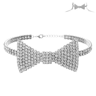 CRYSTAL BOW TIE CHOKER