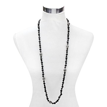 Trendy 8mm Brad 42in Natural Bead Necklace SLN1710
