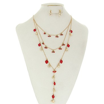 Fashionable Layered Heart Charm Necklace Set SLN1739