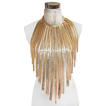 Fashionable Dangly Metal Chain Necklace SLN1749