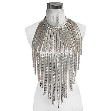 Fashionable Dangly Metal Chain Necklace SLN1749