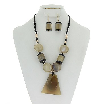 TRENDY GENUINE HORN FASHION NECKLACE SET SLN1769