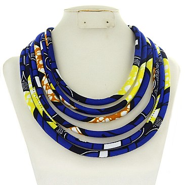 Trendy 6 Line Kente Pattern Necklace Set SLN1794