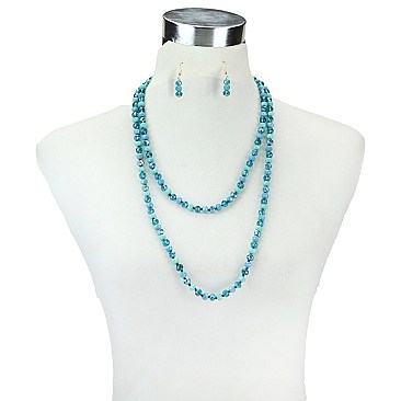 Trendy 8mm Glass Beaded Necklace SLN1886