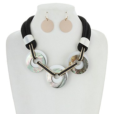 SHELL RINGS NECKLACE SET
