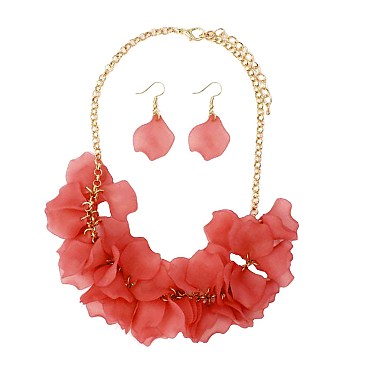 CHIC ACRYLIC FLOWER NECKLACE SET