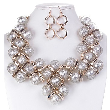 GLITZY BALLS FASHION NECKLACE SET