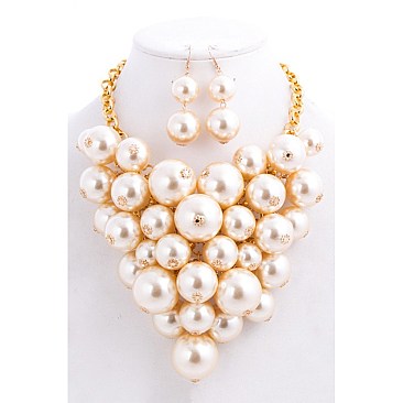 CHUNKY PEARL NECKLACE SET