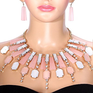 LRG STATEMENT FASHION NECKLACE SET