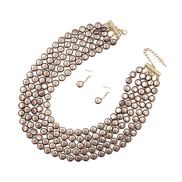 ROUND FLAT LINK NECKLACE SET