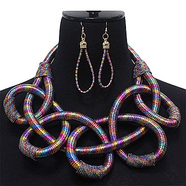LOOPED ROPE NECKLACE SET