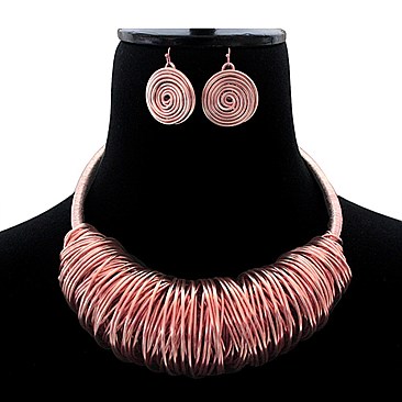 WRAPPED METAL WIRE NECKLACE SET