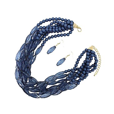 BRAIDED BEAD NECKLACE SET