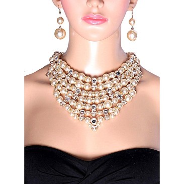 MULTI LAYER BEADS NECKLACE SET