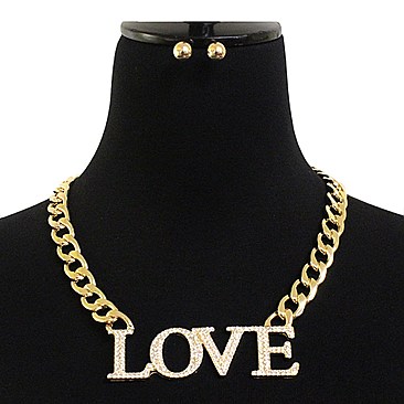 LOVE PENDANT METAL CHAIN NECKLACE
