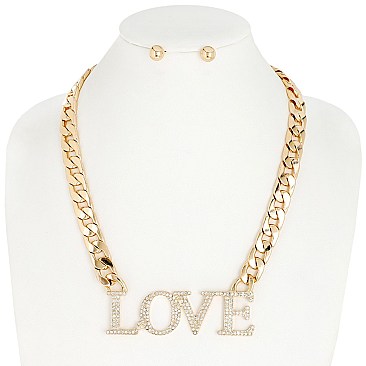 LOVE PENDANT METAL CHAIN NECKLACE