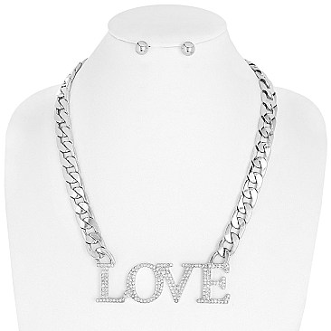 LOVE PENDANT METAL CHAIN NECKLACE