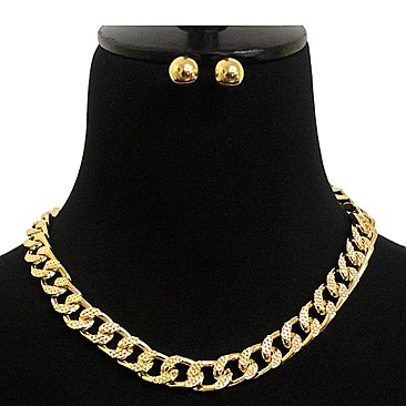 LINKED CUBAN CHAIN W/ STONES