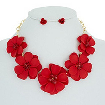 5 FLOWER NECKLACE SET