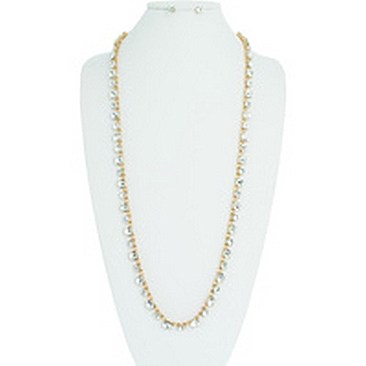 LONG 1 LINE RHINESTONE NECKLACE SET