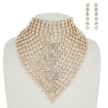 RHINESTONE BIB NECKLACE SET