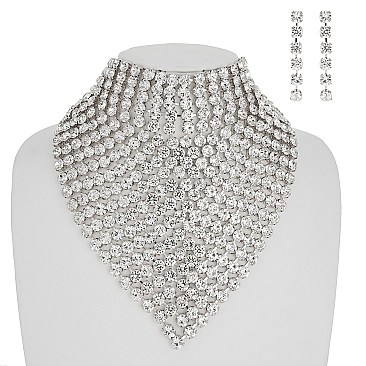 RHINESTONE BIB NECKLACE SET