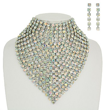 RHINESTONE BIB NECKLACE SET