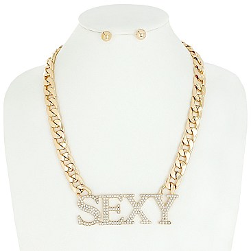 FASHION SEXY CHAIN NECKLACE EARRINGS SET