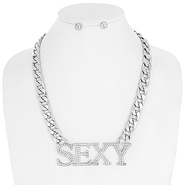 FASHION SEXY CHAIN NECKLACE EARRINGS SET