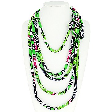 AFRICAN PRINT FABRIC ROPE NECKLACE