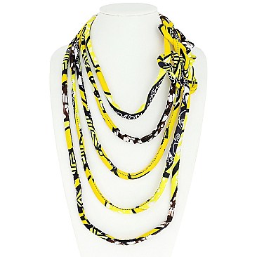 AFRICAN PRINT FABRIC ROPE NECKLACE