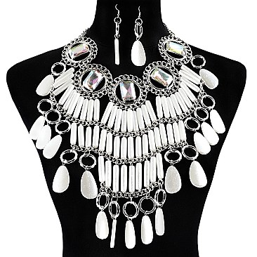 STUNNING PEARL DROP NECKLACE AND EARRINGS SET