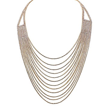 Glam Cr-g G Cr Rs 12 Row Layered Neck