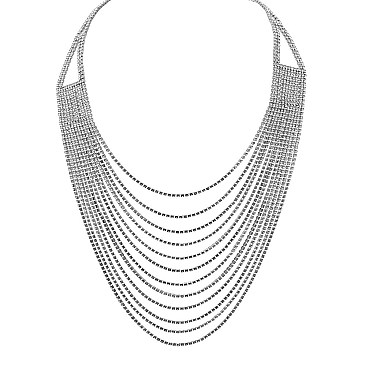 Glam Cr-g G Cr Rs 12 Row Layered Neck