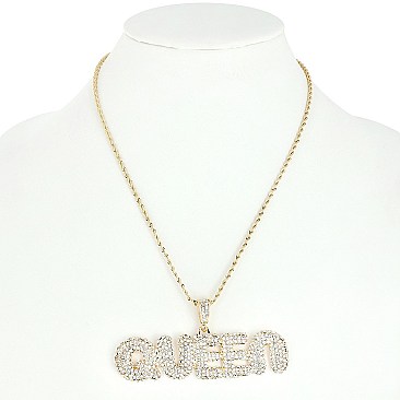 Rhinestone PENDANT NECKLACE - QUEEN