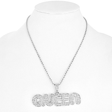 Rhinestone PENDANT NECKLACE - QUEEN